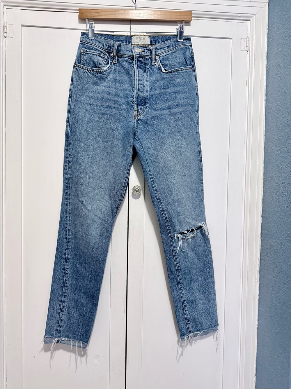We The Free High-Rise Light Blue Distressed Jeans